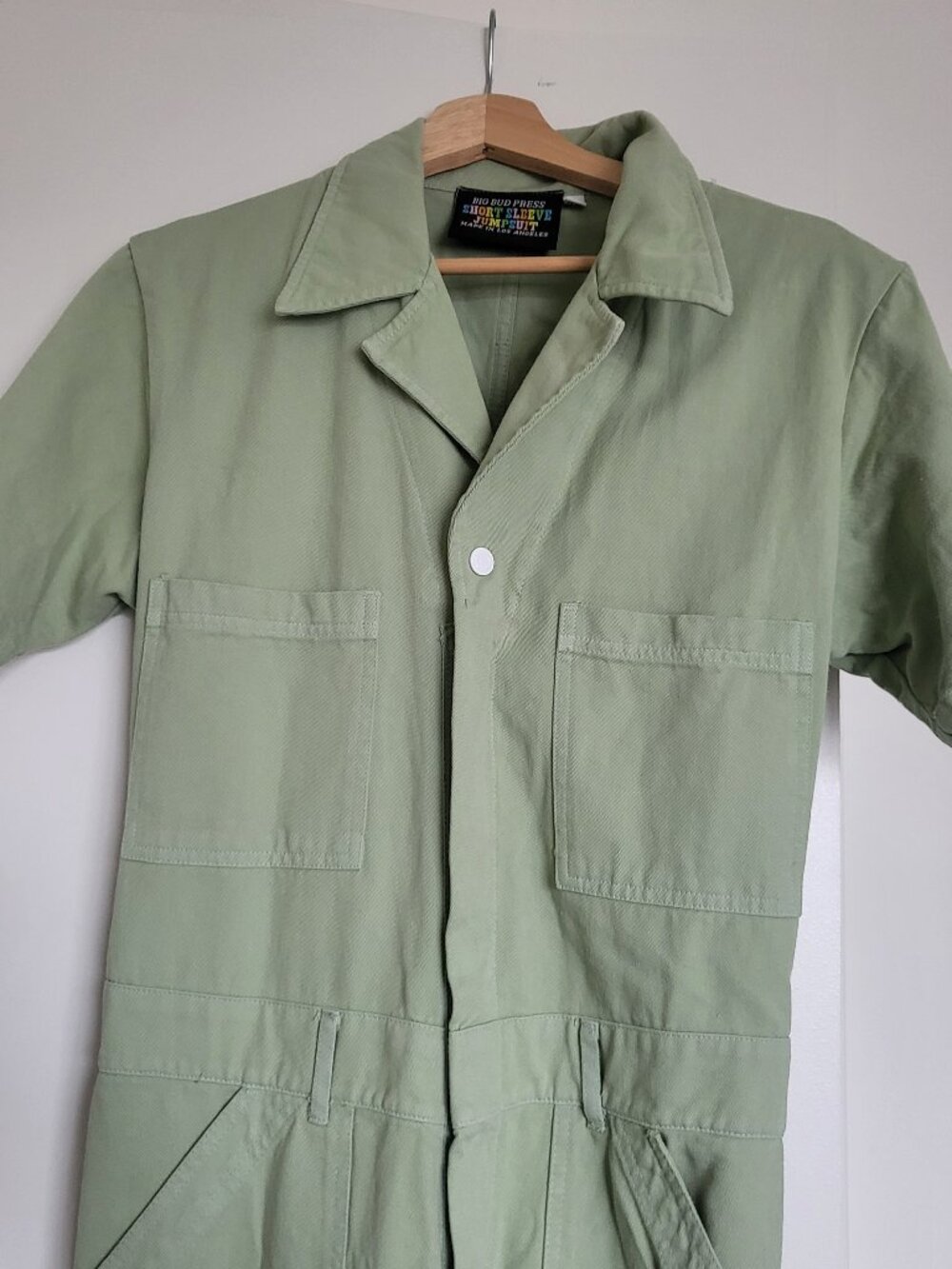 Big Bud Press Short Sleeve Jumpsuit, Light Green, Medium